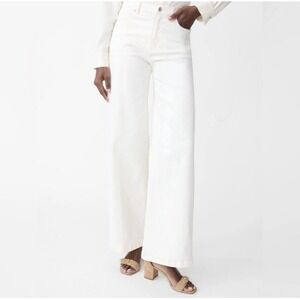 J.‎ McLaughlin Wide Leg Jeans Women's Size 0 Cream High Rise  Modern Career